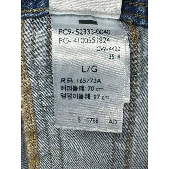 Levi's Women's Blue Denim Utility 4-1/2" Inseam Shortalls - Size L - Picture 8 of 8